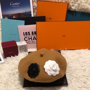 Sold Already Stylish Caramel Beret (Free Chanel Flower & Mystery Clothes)